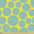 thumbnail image 1 of Geometric Fabric by the Yard, Contemporary Art Pattern with Squared Ornamental Modern Rounds Print, Decorative Upholstery Fabric for Sofas and Home Accents, Yellow and Seafoam by Ambesonne, 1 of 5