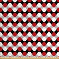 thumbnail image 1 of Ambesonne Geometric Fabric by the Yard Upholstery, Bicolor Oval Shapes, 10 Yards, Vermilion Grey White, 1 of 4