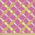 thumbnail image 1 of Geometric Fabric by the Yard, Diagonal Motif from Colorful Big and Small Dots on Pink Background, Decorative Upholstery Fabric for Sofas and Home Accents, Pink White Apple Green by Ambesonne, 1 of 5