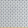 thumbnail image 1 of Ambesonne Geometric Fabric by the Yard Upholstery, Nautical Anchor Dots, 3 Yards, Dark Blue White, 1 of 4