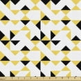 thumbnail image 1 of Geometric Fabric by the Yard, Futuristic and Modern Triangles Pattern on a Plain Background, Decorative Upholstery Fabric for Chairs & Home Accents, Mustard White by Ambesonne, 1 of 5
