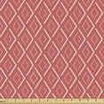 thumbnail image 1 of Geometric Fabric by the Yard, Horizontal Diamond Line Pattern Design with Chevron Lines Tile Print, Decorative Upholstery Fabric for Chairs & Home Accents, 1 Yard, Coral Cream Salmon by Ambesonne, 1 of 4
