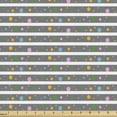 thumbnail image 1 of Geometric Fabric by the Yard, Horizontal Stripes and Repetitive Colorful Polka Dots Art Illustration, Upholstery Fabric for Dining Chairs Home Decor Accents, Dimgray Multicolor by Ambesonne, 1 of 5