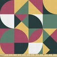 thumbnail image 1 of Ambesonne Geometric Fabric by the Yard Upholstery, Circles with Triangles, 2 Yards, Multicolor, 1 of 5