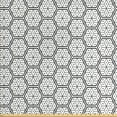 thumbnail image 1 of Geometric Fabric by the Yard, Modern Geometrical Hexagonal Image Stripes and Leaves Like Details Print, Upholstery Fabric for Dining Chairs Home Decor Accents, Charcoal Grey White by Ambesonne, 1 of 4