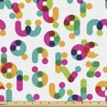 thumbnail image 1 of Ambesonne Geometric Fabric by the Yard Upholstery, Colorful Latin Letters, 5 Yards, Multicolor, 1 of 5