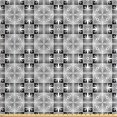 thumbnail image 1 of Geometric Fabric by the Yard, Monotone Concept of Silhouettes Drawn by Hand Concentric Squares, Decorative Upholstery Fabric for Sofas and Home Accents, Charcoal Grey and White by Ambesonne, 1 of 4