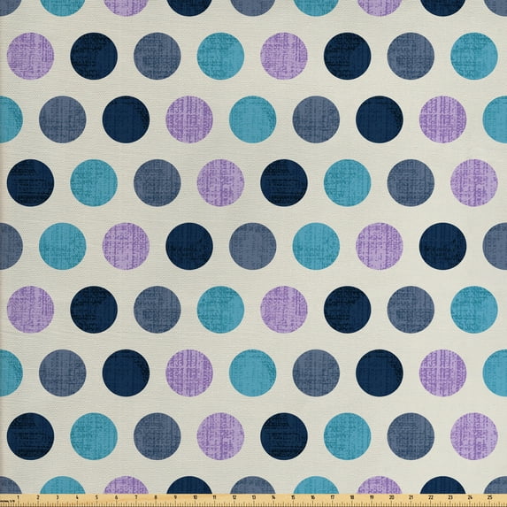 Ambesonne Geometric Fabric by the Yard Upholstery, Ancestral Polka Dots, 5 Yards, Multicolor