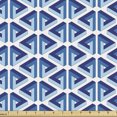 thumbnail image 1 of Ambesonne Geometric Fabric by the Yard Upholstery, Penrose Triangle, 1 Yard, Pale Blue Navy Blue, 1 of 5