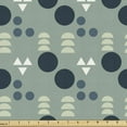 thumbnail image 1 of Ambesonne Geometric Fabric by the Yard Upholstery, Circles and Triangles, 10 Yards, Pale Green Dark Teal, 1 of 5