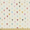 thumbnail image 1 of Ambesonne Geometric Fabric by the Yard Upholstery, Irregular Triangles Print, 5 Yards, Eggshell and Multicolor, 1 of 5