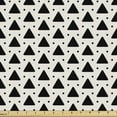 thumbnail image 1 of Geometric Fabric by the Yard, Repetitive Minimal Design Pattern with Triangles and Small Rounds, Upholstery Fabric for Dining Chairs Home Decor Accents, Eggshell Charcoal Grey by Ambesonne, 1 of 5