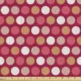 thumbnail image 1 of Ambesonne Geometric Fabric by the Yard Upholstery, Retro Grunge Polka Dots, 10 Yards, Raspberry and Multicolor, 1 of 5