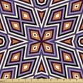 thumbnail image 1 of Ambesonne Geometric Fabric by the Yard Upholstery, Retro Mesh Composition, 1 Yard, Orange Lavender, 1 of 5