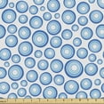 thumbnail image 1 of Ambesonne Geometric Fabric by the Yard Upholstery, Concentric Retro Rounds, 1 Yard, Blue and White, 1 of 5