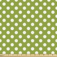 thumbnail image 1 of Ambesonne Geometric Fabric by the Yard Upholstery, Polka Dots in Retro Style, 10 Yards, Lime Green White, 1 of 5