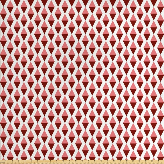 Ambesonne Geometric Fabric by the Yard Upholstery, Vertical Alignment Modern, 5 Yards, Pale Pink and Burgundy