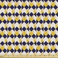 thumbnail image 1 of Ambesonne Geometric Fabric by the Yard Upholstery, Folk Aztec Culture Ethnic, 1 Yard, Indigo Beige and Mustard, 1 of 5