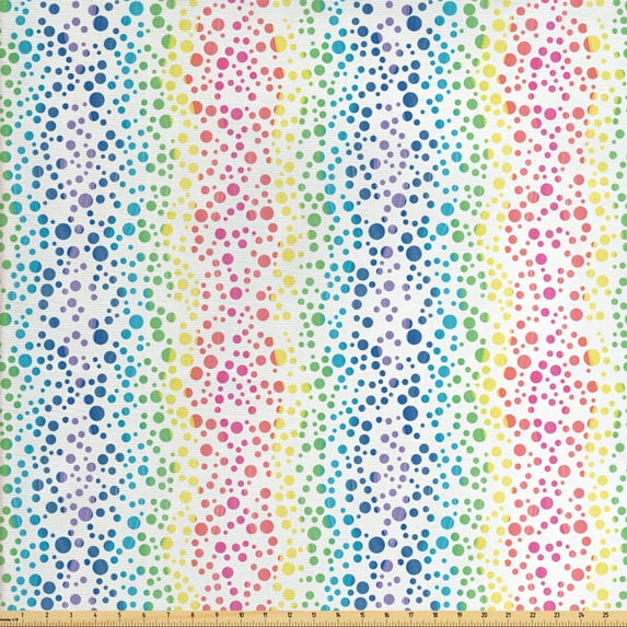 Ambesonne Geometric Fabric by the Yard Upholstery, Color Transition Dots, 10 Yards, Multicolor