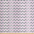 thumbnail image 1 of Ambesonne Geometric Fabric by the Yard Upholstery, Chevron Zigzags Concept, 3 Yards, Pale Pink Charcoal Grey, 1 of 4