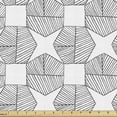 thumbnail image 1 of Ambesonne Geometric Fabric by the Yard Upholstery, Squares Stars and Streaks, 3 Yards, Dark Grey and White, 1 of 5