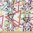 thumbnail image 1 of Ambesonne Geometric Fabric by the Yard Upholstery, Triangles on Snake Skin, 3 Yards, Multicolor, 1 of 5