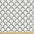 thumbnail image 1 of Ambesonne Geometric Fabric by the Yard Upholstery, Dotted Fish Scale Pattern, 1 Yard, Ivory Black, 1 of 5