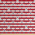 thumbnail image 1 of Ambesonne Geometric Fabric by the Yard Upholstery, Stars and Stripe Theme, 3 Yards, Navy Blue Coconut Red, 1 of 4
