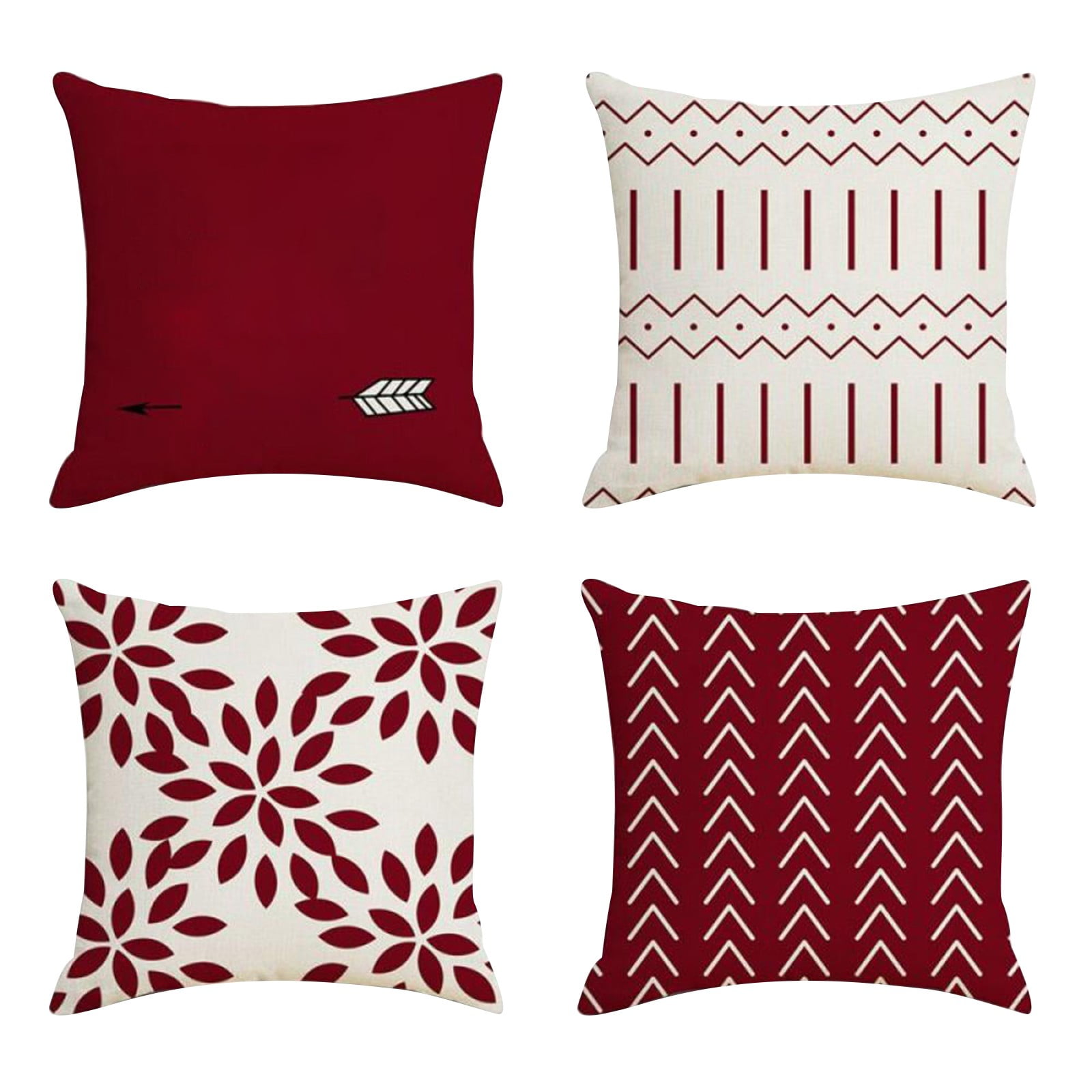 Geometric Figure Pillow Cover Linen Simple Red Sofa Nepal Ubuy