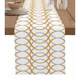 thumbnail image 1 of Geometric Figures Dark Red Grey Table Runner ration Home r Dinner Table ration Table r, 1 of 7