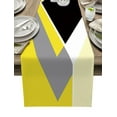 thumbnail image 1 of Geometric Figures Yellow Grey Table Runner Wedding Table Decoration Kitchen Tablecloth Coasters Table Mat Table Runners, 1 of 5