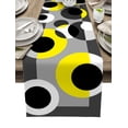 thumbnail image 1 of Geometric Figures Yellow Grey Table Runner Wedding Table Decoration Kitchen Tablecloth Coasters Table Mat Table Runners, 1 of 5
