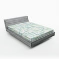 thumbnail image 1 of Geometric Fitted Sheet, Futuristic Design Like a Subway Line with All Routes in Town Pattern, Soft Decorative Fabric Bedding, Full Size, Mint Green Royal Blue, by Ambesonne, 1 of 2