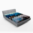 thumbnail image 1 of Geometric Fitted Sheet, Modern Hexagonal Fractal Puzzle Defocus Blurry Winter Landscape, Soft Decorative Fabric Bedding, Full Size, Multicolor, by Ambesonne, 1 of 2
