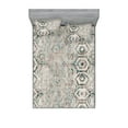 thumbnail image 1 of Geometric Fitted Sheet & Pillow Sham Set, Weathered Look Abstract Hexagons Delusion Artwork Grunge Motifs, Decorative Printed 3 Piece Bedding Decor, Full, Teal Pale Grey Warm Taupe, by Ambesonne, 1 of 2