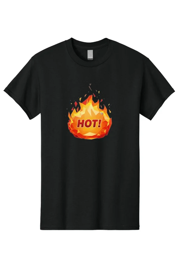 Geometric Flame HOT! Statement Graphic Fire Typography Fashion Unisex T-Shirt, S-5XL