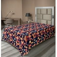 thumbnail image 1 of Geometric Flat Sheet, Abstract Style Designed Square and Hemicircle Pattern Modern Minimalist, Soft Comfortable Top Sheet Decorative Bedding 1 Piece, TwinXL Size, Burnt Sienna Indigo, by Ambesonne, 1 of 1