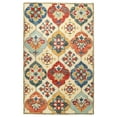 thumbnail image 1 of Geometric Floral Eclectic Modern Bohemian Handmade Wool Indoor Area Rug, Cream-Rust, 4' x 6', 1 of 7