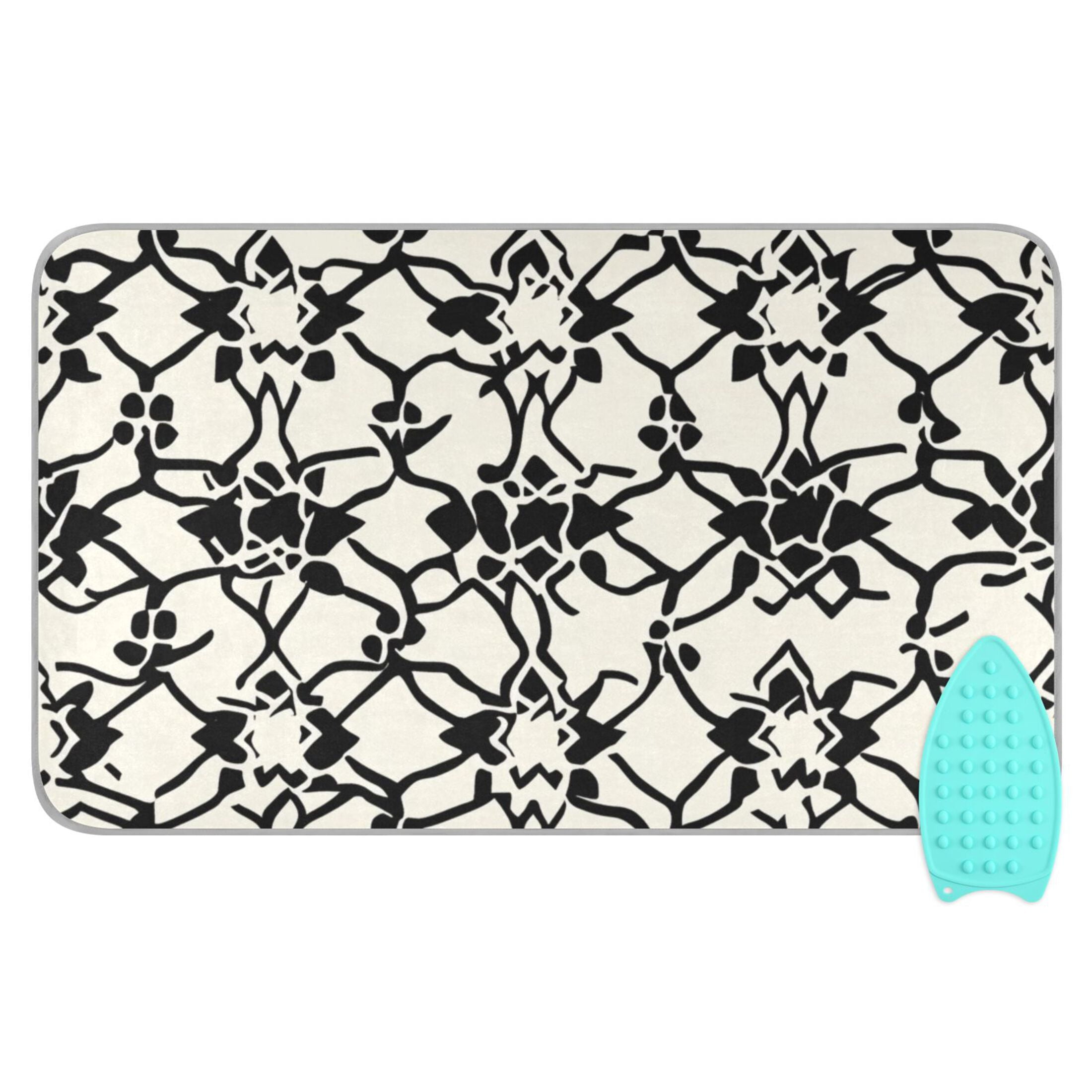Geometric Floral Prints Ironing Mat Blanket for Table Top Travel Portable Ironing Board Pad 47.2x27.6 Inch