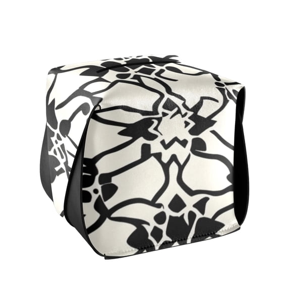 Geometric Floral Prints Tissue Box Cover Leather Square Rectangle Tissue Box Holder for Bathroom Living Room Desk Office Decor