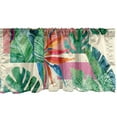 thumbnail image 1 of Geometric Floral Window Valance, Exotics Vibes Monstera Leaves Pattern with Rhombus Abstract Art, Curtain Valance for Kitchen Bedroom with Rod Pocket, 54" X 18", Jade Green Pink Cream, by Ambesonne, 1 of 2