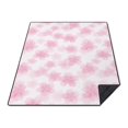 Geometric Flower and Cherry Blossom Waterproof Picnic Blanket, 3-Layer ...