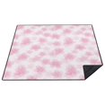 Geometric Flower and Cherry Blossom Waterproof Picnic Blanket, 3-Layer ...