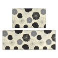 thumbnail image 1 of Geometric Flower and Dahlia Beige Anti Fatigue Kitchen Rugs Set Of 2, Non Slip Washable Decorative Floor Mats for Kitchen Sink Laundry, 17"x30" and 17"x47", 1 of 6
