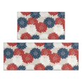 thumbnail image 1 of Geometric Flower and Dahlia Beige Anti Fatigue Kitchen Rugs Set Of 2, Non Slip Washable Decorative Floor Mats for Kitchen Sink Laundry, 17"x30" and 17"x47", 1 of 6