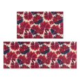 thumbnail image 1 of Geometric Flower and Dahlia Beige Anti Fatigue Kitchen Rugs Set Of 2, Non Slip Washable Decorative Floor Mats for Kitchen Sink Laundry, 17"x30" and 17"x47", 1 of 6