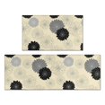 thumbnail image 1 of Geometric Flower and Dahlia Beige Anti Fatigue Kitchen Rugs Set Of 2, Non Slip Washable Decorative Floor Mats for Kitchen Sink Laundry, 17"x30" and 17"x47", 1 of 6