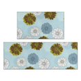 thumbnail image 1 of Geometric Flower and Dahlia Blue Anti Fatigue Kitchen Rugs Set Of 2, Non Slip Washable Decorative Floor Mats for Kitchen Sink Laundry, 17"x30" and 17"x47", 1 of 6