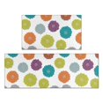 thumbnail image 1 of Geometric Flower and Dahlia White Anti Fatigue Kitchen Rugs Set Of 2, Non Slip Washable Decorative Floor Mats for Kitchen Sink Laundry, 17"x30" and 17"x47", 1 of 6