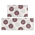 thumbnail image 1 of Geometric Flower and Dahlia White Anti Fatigue Kitchen Rugs Set Of 2, Non Slip Washable Decorative Floor Mats for Kitchen Sink Laundry, 17"x30" and 17"x47", 1 of 6